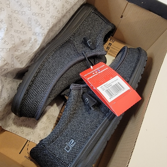 Hey Dude Wally Sox Micro Shoes Men’s Total Black NIB - Picture 9 of 15